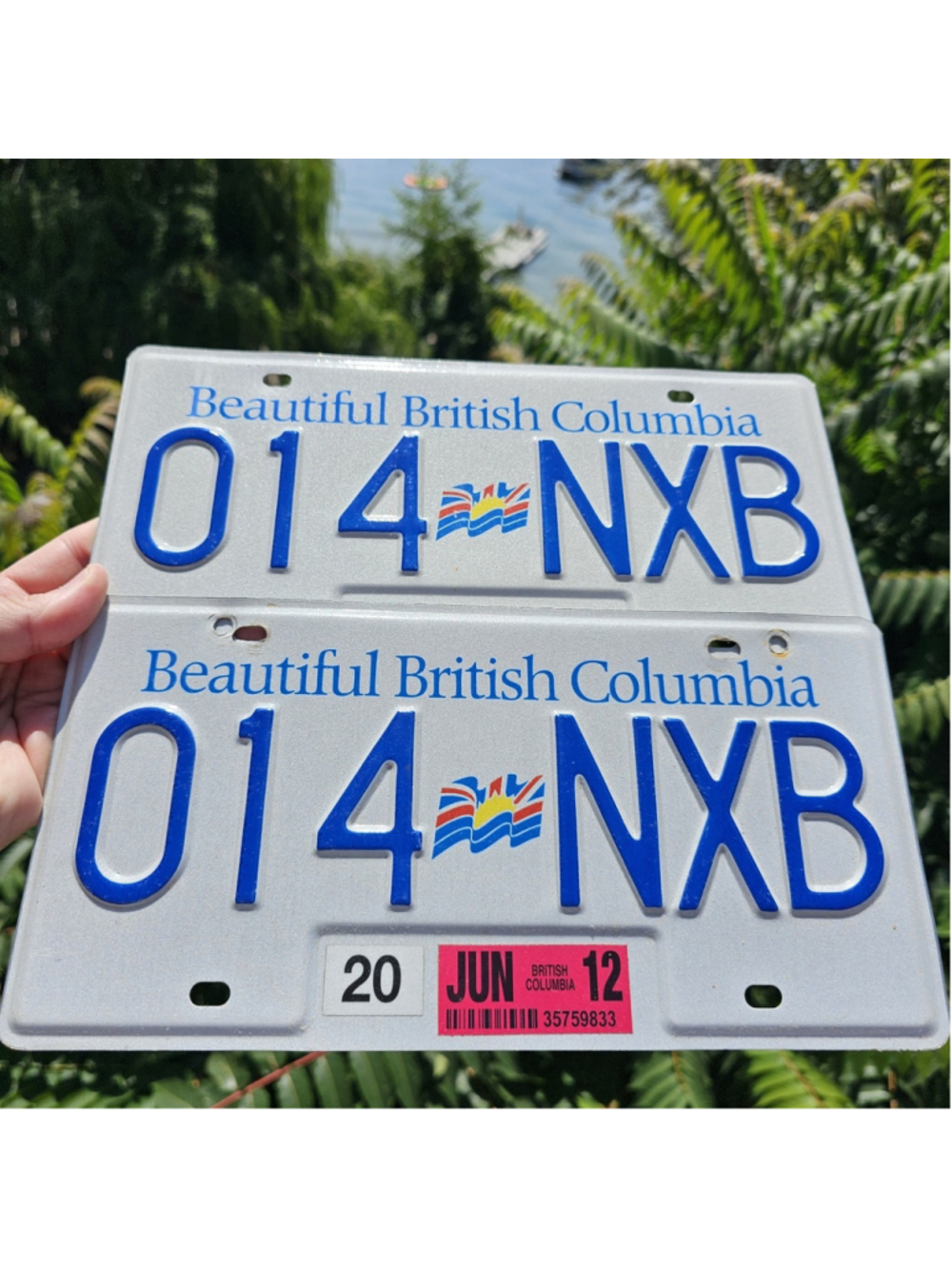 BC License Plate Pair 014 NXB Beautiful British Columbia Merc Wagon 2012